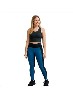 Evree Heart Leggings Blue Black Women's Activewear